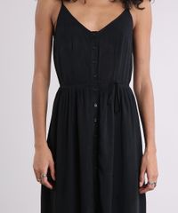 Vestido-Feminino-Longo-Texturizado-com-Fenda-Alcas-Finas-Decote-Redondo-Preto-9136864-Preto_4