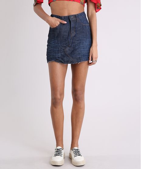 Saia-Jeans-Feminina-com-Barra-Desfiada-Azul-Escuro-9209347-Azul_Escuro_1