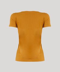 Blusa-Feminina-com-Estampa-Etnica-Manga-Curta-Decote-Redondo-Mostarda-9250291-Mostarda_6