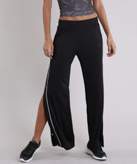 Calca-Feminina-Esportiva-Pantalona-com-Botoes-na-Lateral-e-Vivo-Contrastante-Preta-9231178-Preto_1
