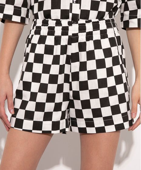 short-estampado-quadriculado-cintura-alta-mindset-preto-1018764-Preto_1
