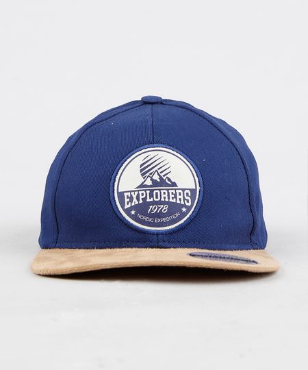 Bone-Infantil-Aba-Reta--Explorers--com-Suede-Azul-Marinho-9285029-Azul_Marinho_1