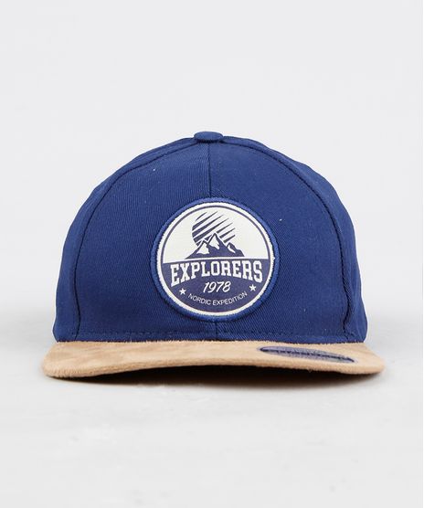 Bone-Infantil-Aba-Reta--Explorers--com-Suede-Azul-Marinho-9285029-Azul_Marinho_1