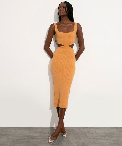 vestido-midi-texturizado-com-vazado-alca-media-mindset-mostarda-1003018-Mostarda_1