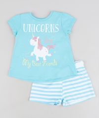 Pijama-Infantil-Unicornio-com-Glitter-Manga-Curta-Azul-9288066-Azul_1