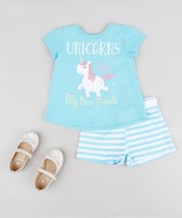 Pijama-Infantil-Unicornio-com-Glitter-Manga-Curta-Azul-9288066-Azul_3