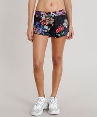 Short-Feminino-Running-Esportivo-Estampado-Floral-Preto-9108253-Preto_1
