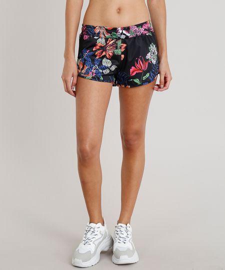 Short-Feminino-Running-Esportivo-Estampado-Floral-Preto-9108253-Preto_1 Short-Feminino-Running-Esportivo-Estampado-Floral-Preto-9108253-Preto_1
