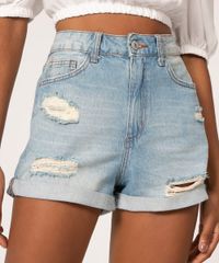 Short-Jeans-Feminino-Mom-Vintage-Destroyed-Azul-Medio-9699540-Azul_Medio_1