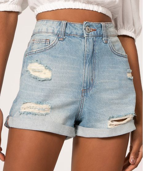 Short-Jeans-Feminino-Mom-Vintage-Destroyed-Azul-Medio-9699540-Azul_Medio_1