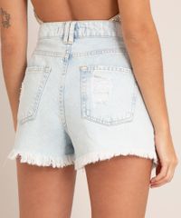 Short-Jeans-Feminino-Mom-Cintura-Super-Alta-Destroyed-com-Barra-Desfiada-Azul-Claro-9966760-Azul_Claro_2