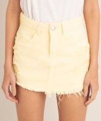 short-saia-de-sarja-cintura-media-destroyed--amarelo-claro-1014194-Amarelo_Claro_1