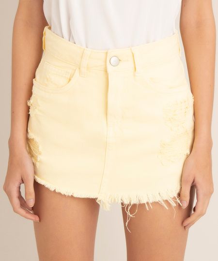 short-saia-de-sarja-cintura-media-destroyed--amarelo-claro-1014194-Amarelo_Claro_1