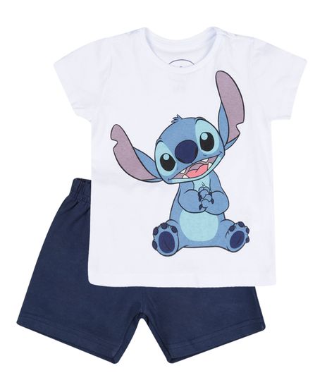 Conjunto-Camiseta-com-Estampa-Stitch---Short--Branco-8157577-Branco_1