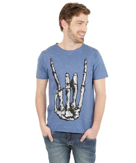 Camiseta-com-Estampa-Rock-N-Roll-Azul-Claro-8121640-Azul_Claro_1