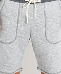 Bermuda-Masculina-em-Moletom-com-Bolsos-Cinza-Mescla-Claro-9298414-Cinza_Mescla_Claro_4