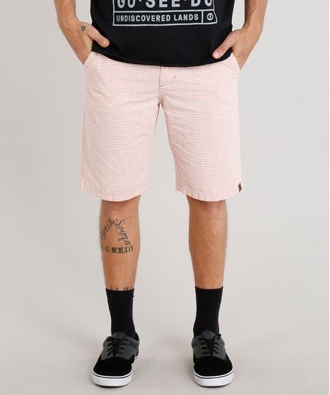 Bermuda-Masculina-Listrada-com-Cordao-e-Bolsos-Coral-9293529-Coral_1