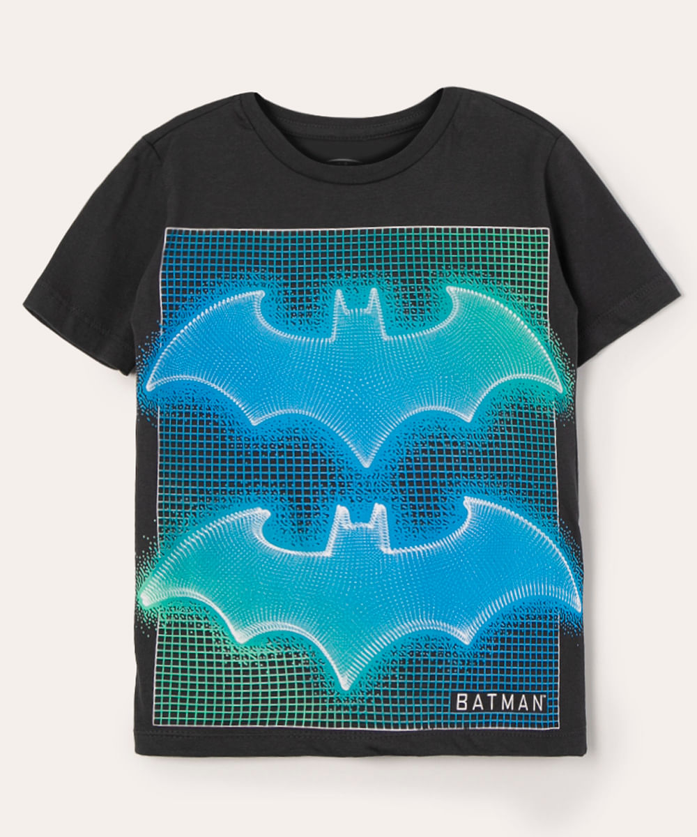 camiseta de algodão batman chumbo