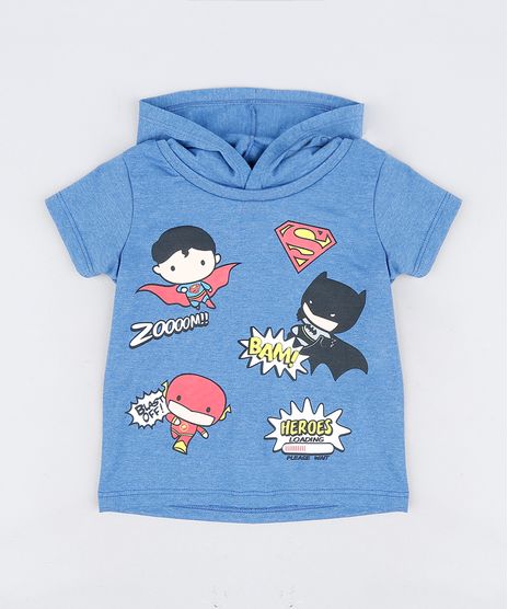 Camiseta-Infantil-Liga-da-Justica-com-Capuz-Manga-Curta-Azul-9303022-Azul_1