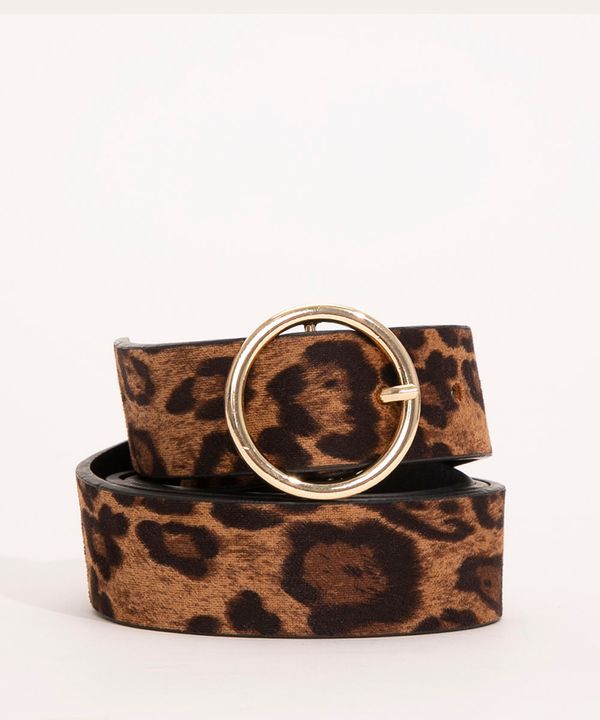 cinto médio animal print preto 100CM