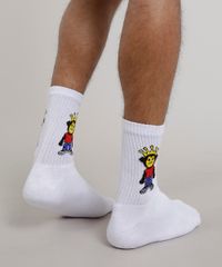 Meia-Masculina-Kings-Sneakers-Macaco-Cano-Longo-Branca-9309999-Branco_3