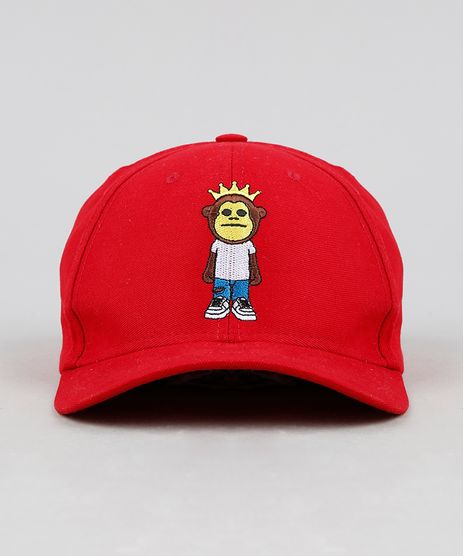 Bone-Masculino-Kings-Sneakers-Monkey-Aba-Curva-com-Bordado-Vermelho-9303062-Vermelho_1