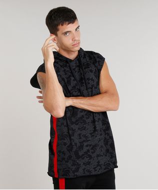 Regata-Masculina-Kings-Sneakers-com-Capuz-Estampada-Camuflada-Preta-9285491-Preto_1