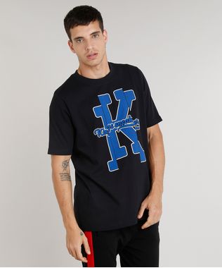 Camiseta-Masculina-Kings-Sneakers-Manga-Curta-Gola-Careca-Preta-9285488-Preto_1