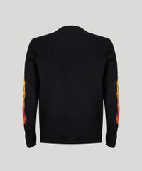 Camiseta-Masculina-Kings-Sneakers-Chamas-Manga-Longa-Gola-Careca-Preta-9285485-Preto_6