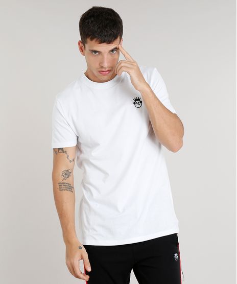 Camiseta-Masculina-Kings-Sneakers-com-Chaveiro-Manga-Curta-Gola-Careca-Branca-9285484-Branco_1