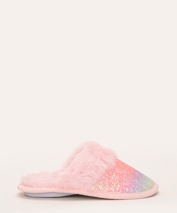 pantufa chinelo infantil brilho multicor 29-30