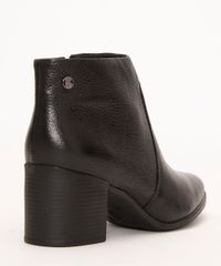 vista lateral da bota cano curto salto medio na cor preta vista lateral da bota cano curto salto medio na cor preta