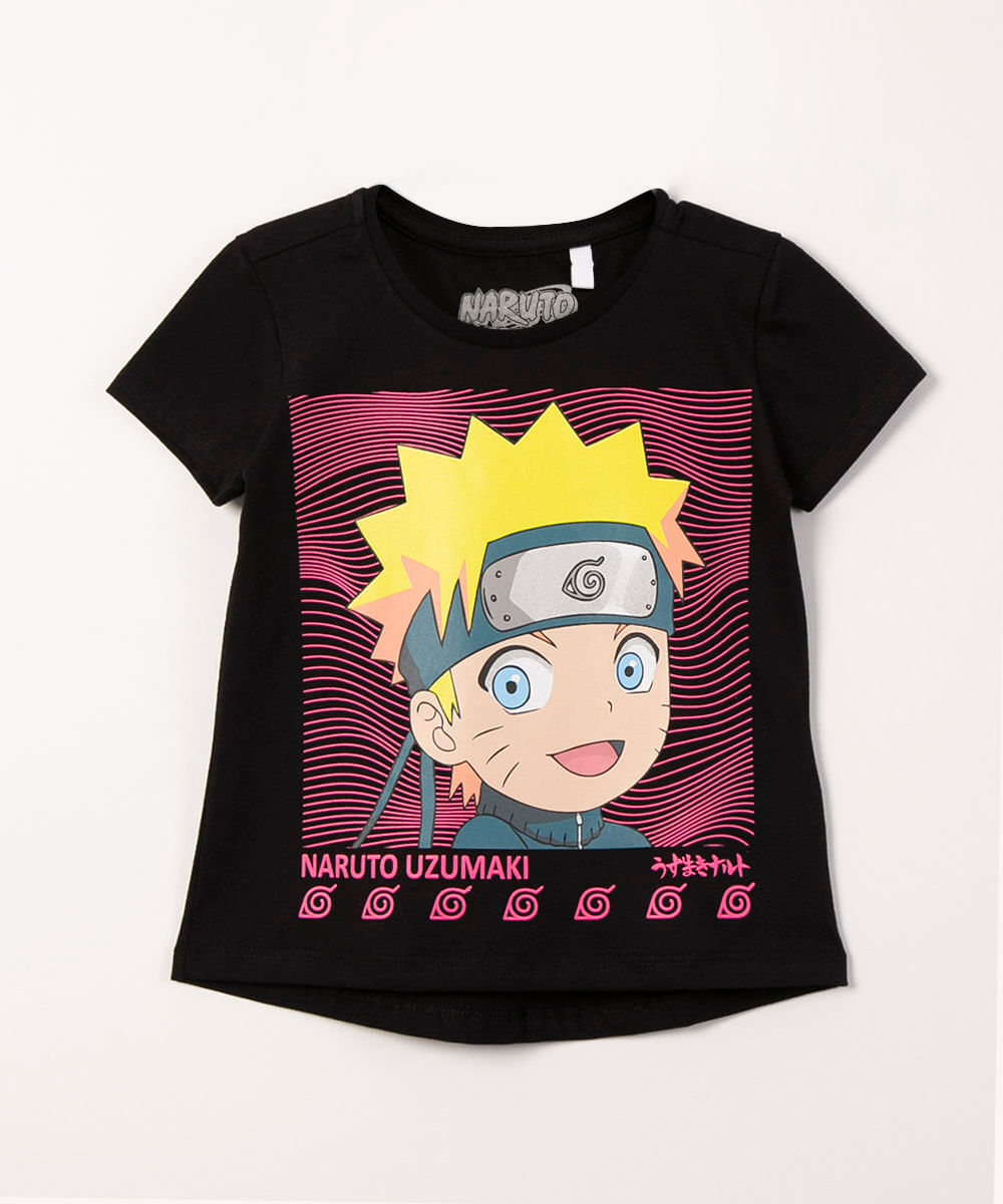 blusa de algodão naruto preta