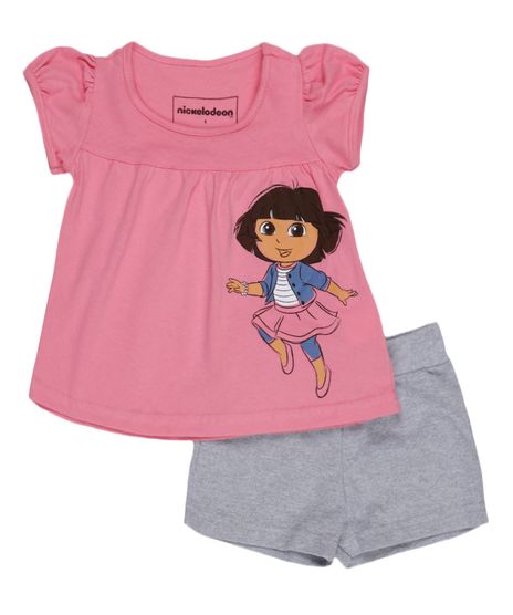 Conjunto-de-Blusa---Short-Dora-a-Aventureira-Rosa-8154276-Rosa_1