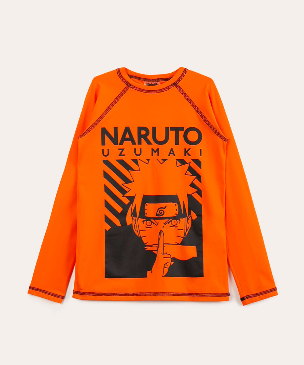 camiseta manga longa naruto laranja