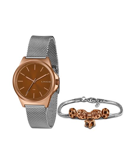 kit-de-relogio-analogico-lince--feminino---pandora-rose-1017989-Rose_1