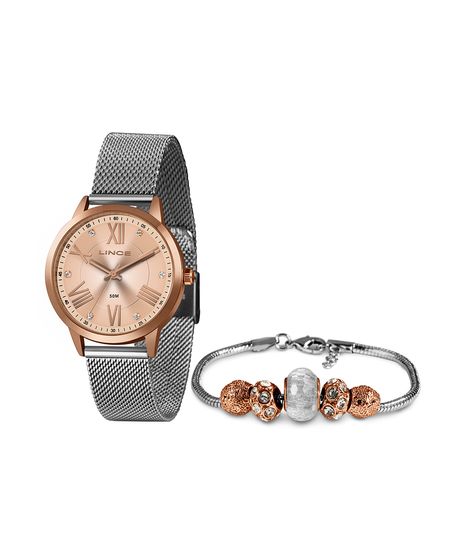 kit-de-relogio-analogico-lince--feminino---pandora-rose-1017992-Rose_1