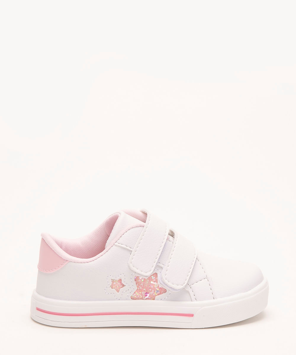 tênis infantil estrela com velcro branco