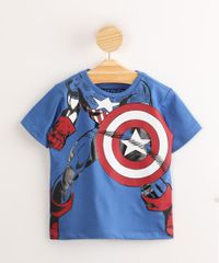 Camiseta-Infantil-de-Algodao-Corpo-Capitao-America-Manga-Curta-Azul-9978191-Azul_1