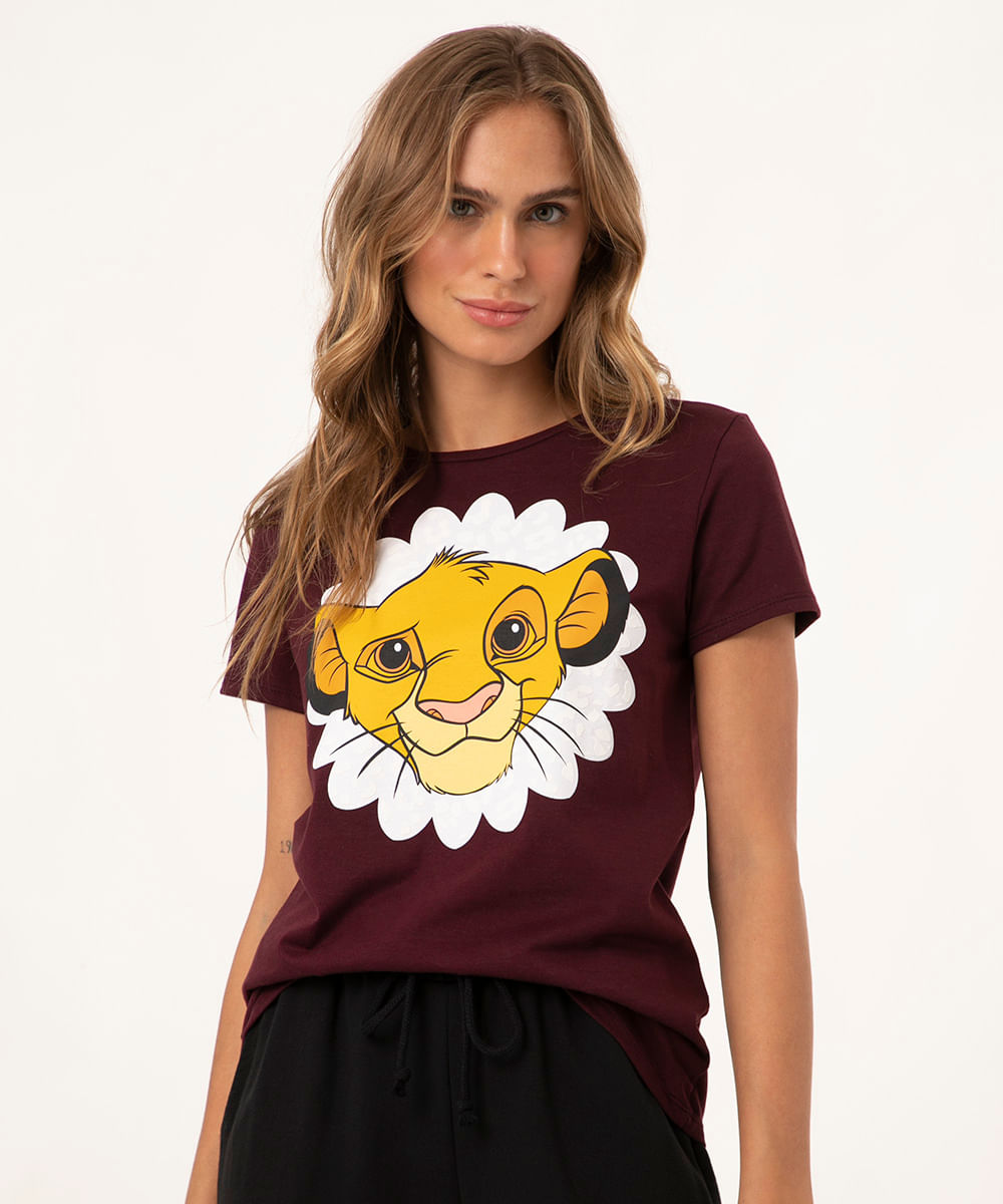 camiseta de algodão simba vinho