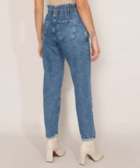 Calca-Mom-Clochard-Jeans-Marmorizada-com-Cordao-Cintura-Super-Alta-Azul-Medio-9985481-Azul_Medio_2
