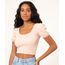 blusa cropped corset manga bufante rosê