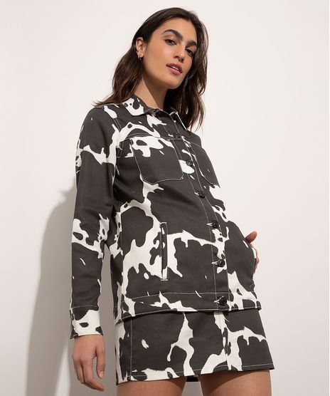 Jaqueta-de-Sarja-Estampada-Animal-Print-de-Vaca-Mindset-Off-White-1006474-Off_White_1