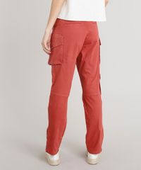 Calca-de-Sarja-Feminina-Cargo-com-Ziper-na-Barra-Coral-9363573-Coral_5