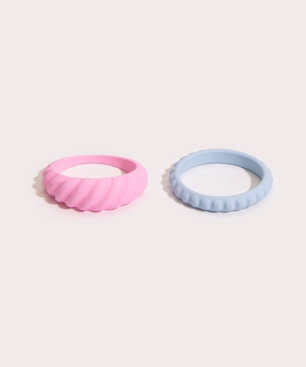kit de dois anéis rosa P