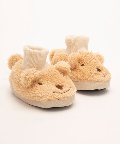 Pantufa-Infantil-de-Urso-com-Orelhinhas-Bege-9255386-Bege_1