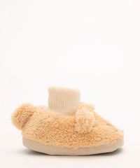 Pantufa-Infantil-de-Urso-com-Orelhinhas-Bege-9255386-Bege_4