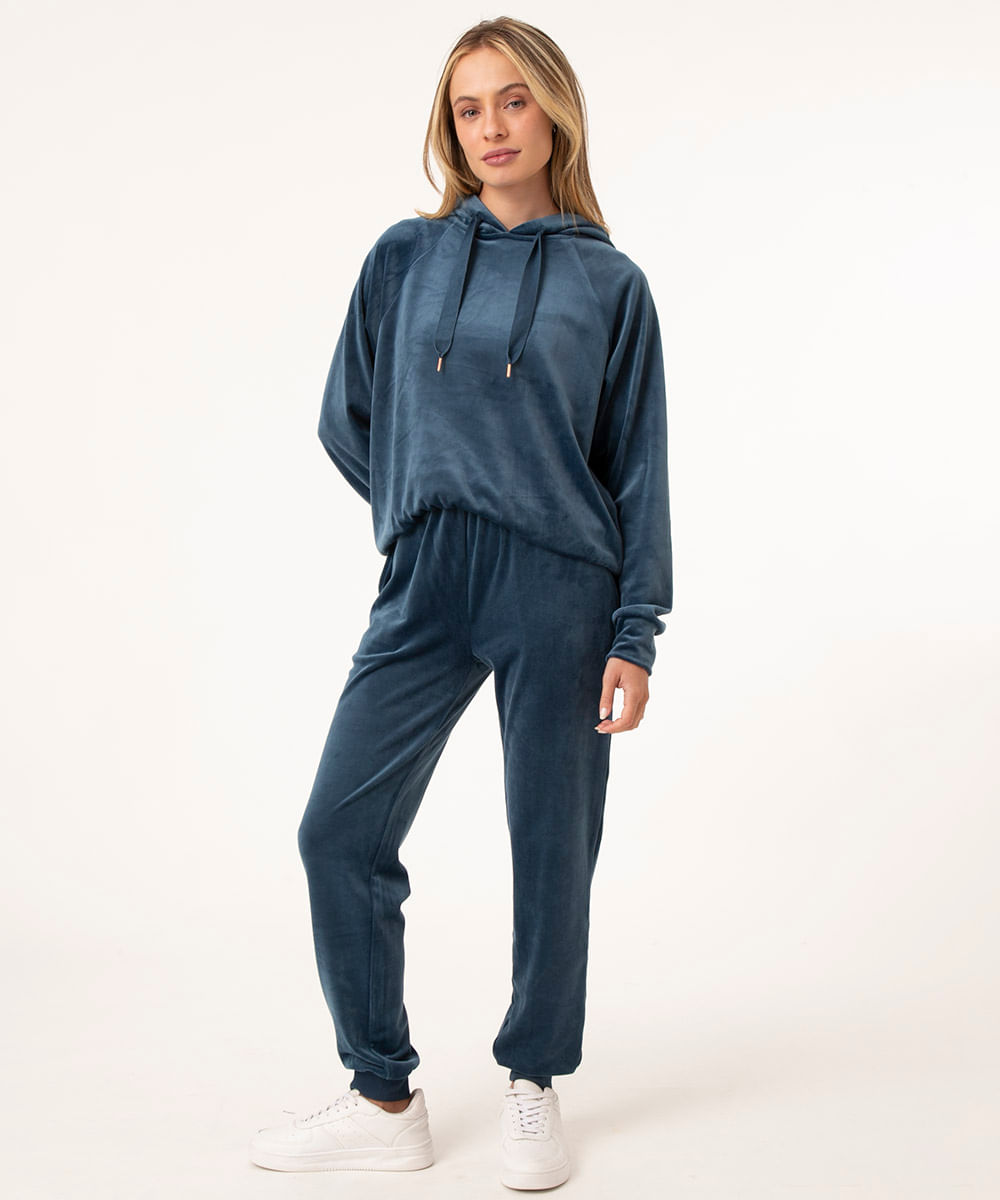 calça básica de plush ace azul escuro