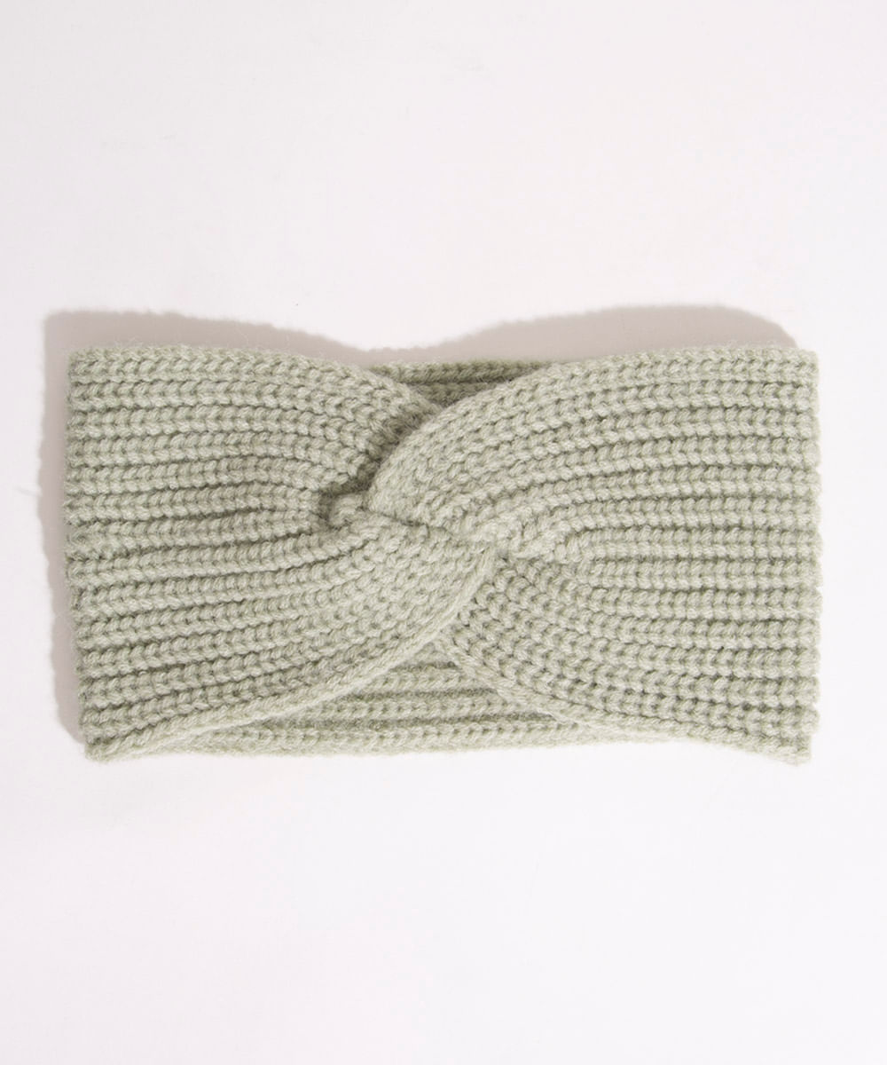 faixa de cabelo de tricô verde