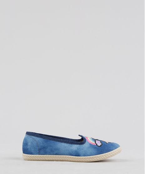 Sapatilha-Infantil-Molekinha-em-Jeans-com-Bordados-Azul-Medio-9312146-Azul_Medio_1